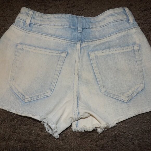 FOREVER 21 denim 4th of July flag print shorts size 24 - Picture 2 of 2